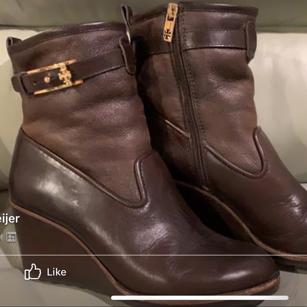 Tory Burch Wedge Ankle Boots Size 9.5